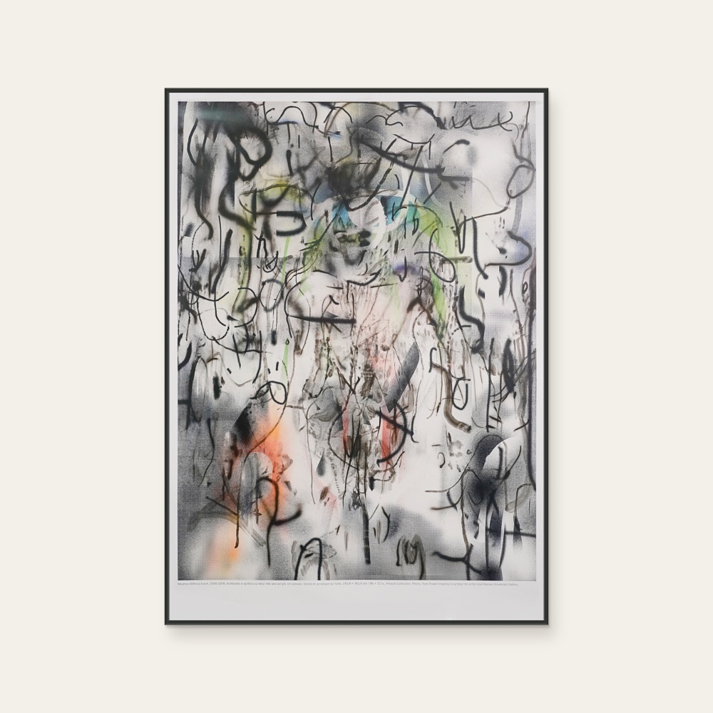 Julie Mehretu《Mashes (Mhos)》：黑白色調，抽象線條題材，直幅海報。 產品圖片 2。