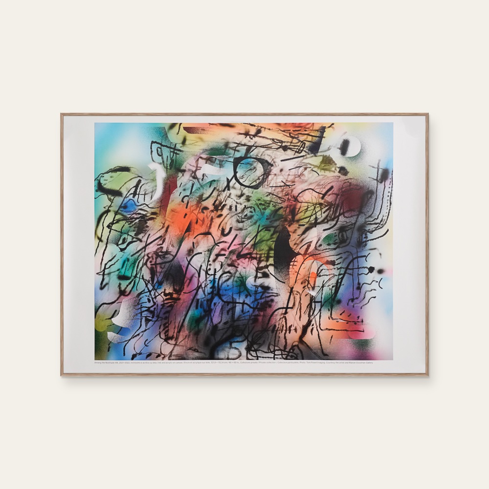 Among the Multitude XIII by Julie Mehretu, a horizontal poster featuring abstract lines, in multicoloured tones. Product image 2.