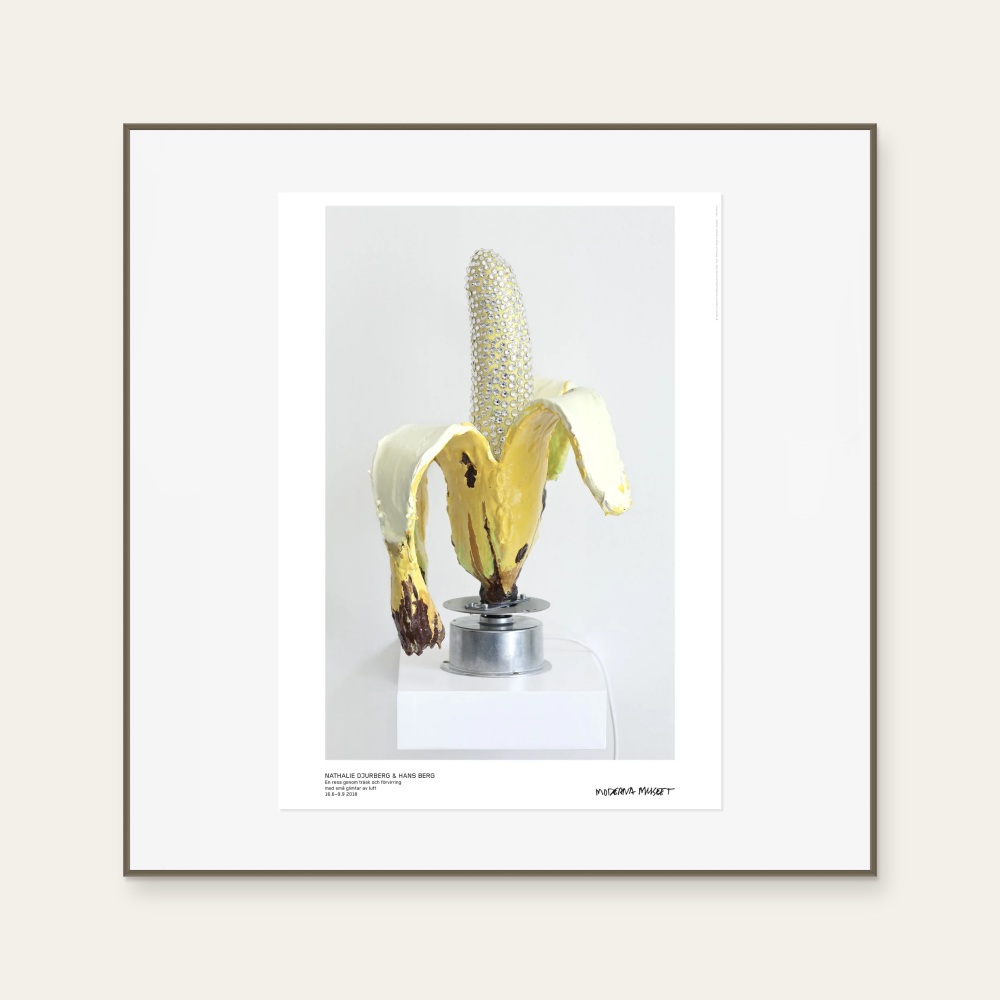 Worship (Banana in Diamonds) by Djurberg Berg, a vertical poster featuring flowers and still life, in yellow tones. Product image 2.