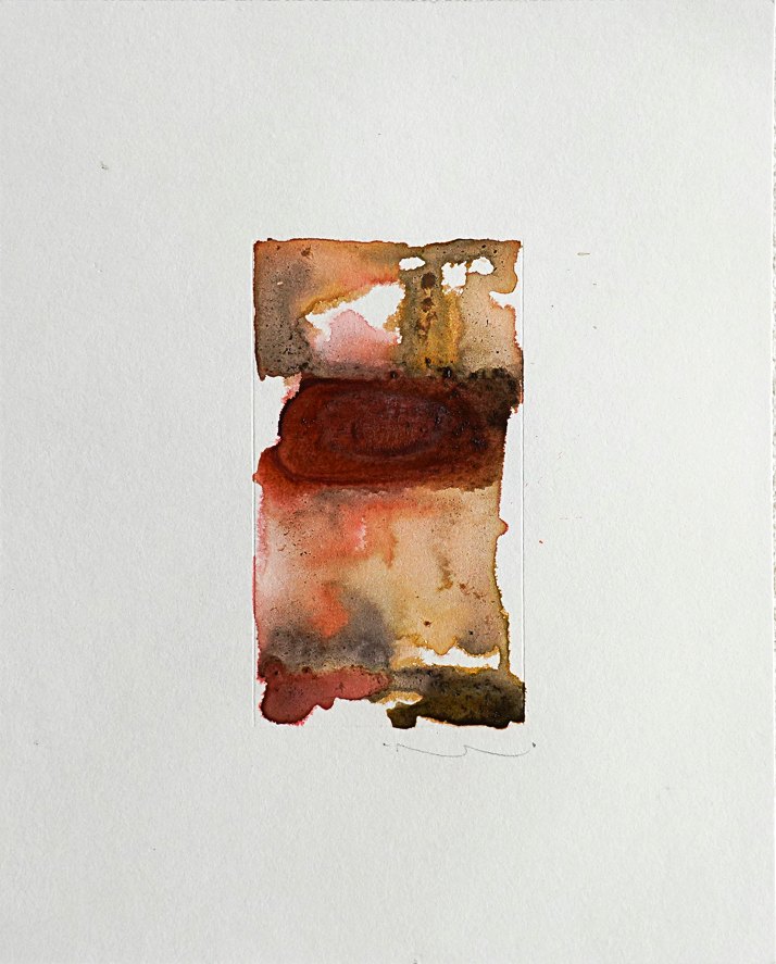 08 by COR, a vertical original artwork featuring abstract lines, in cream / brown tones. Artwork image.