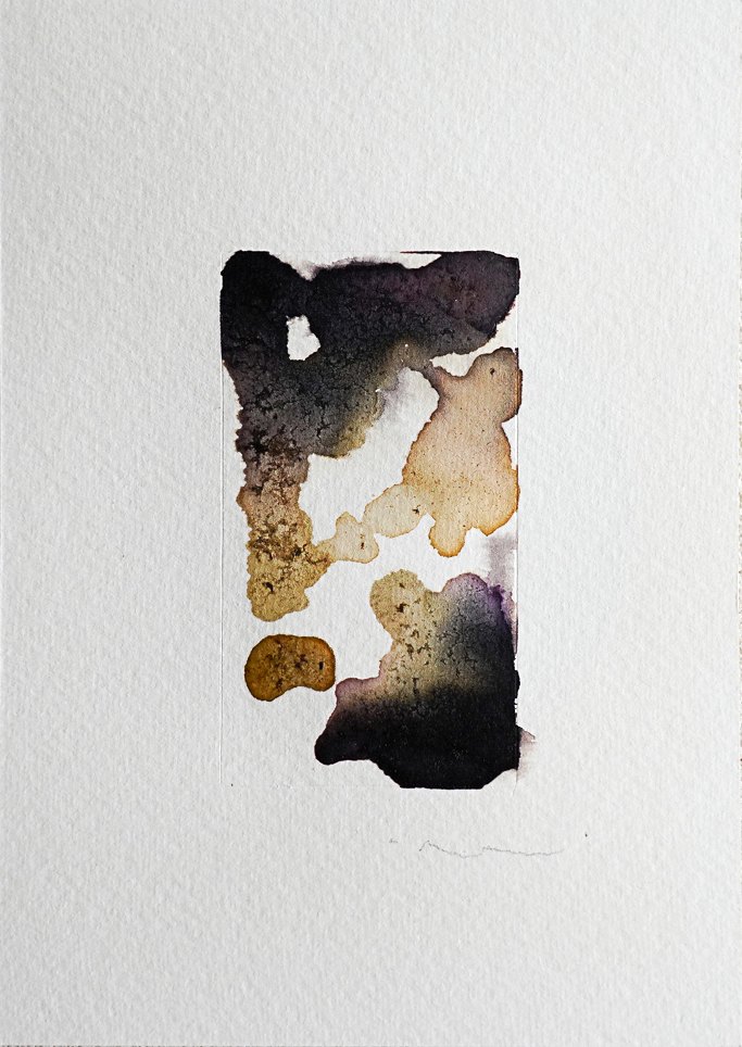 06 by COR, a vertical original artwork featuring abstract lines, in cream / brown tones. Artwork image.