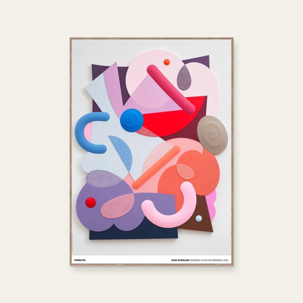 Diamond in the Wilderness by Josh Sperling, a vertical poster featuring graffiti and pop art and abstract lines, in multicoloured tones. Product image 2.