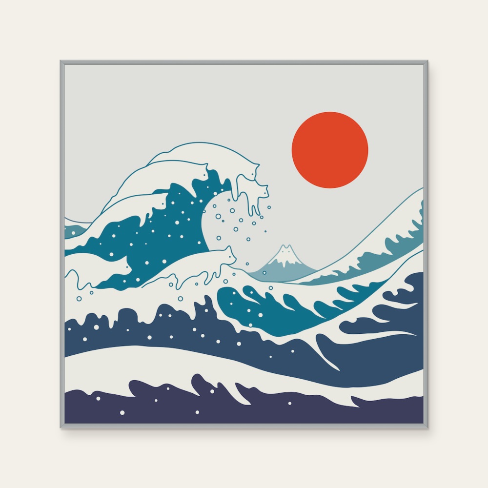 ilovedoodles|貓咪地景34D-貓咪衝浪 — 照片 1