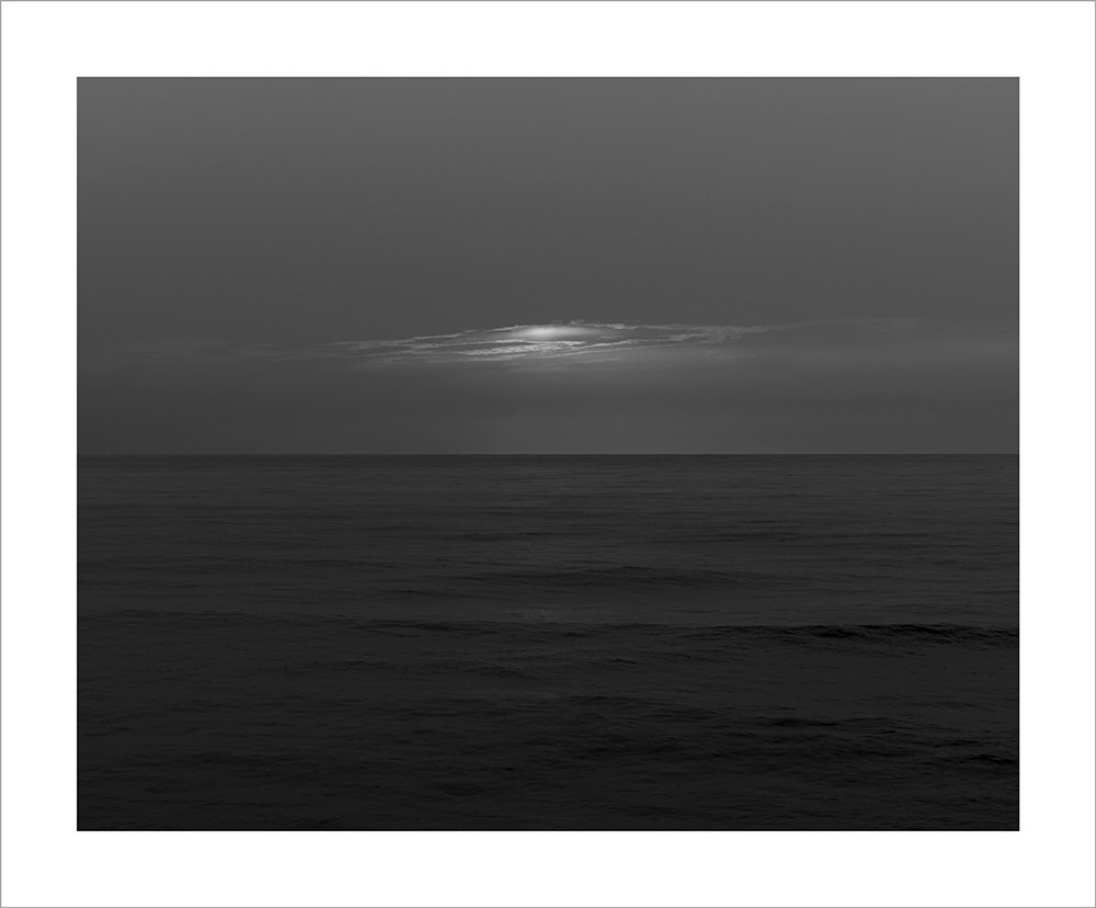 Seascapes - 250430 by aPo, a horizontal limited-edition artwork featuring natural landscapes and photographic and realistic imagery, in black and white tones. Artwork image.