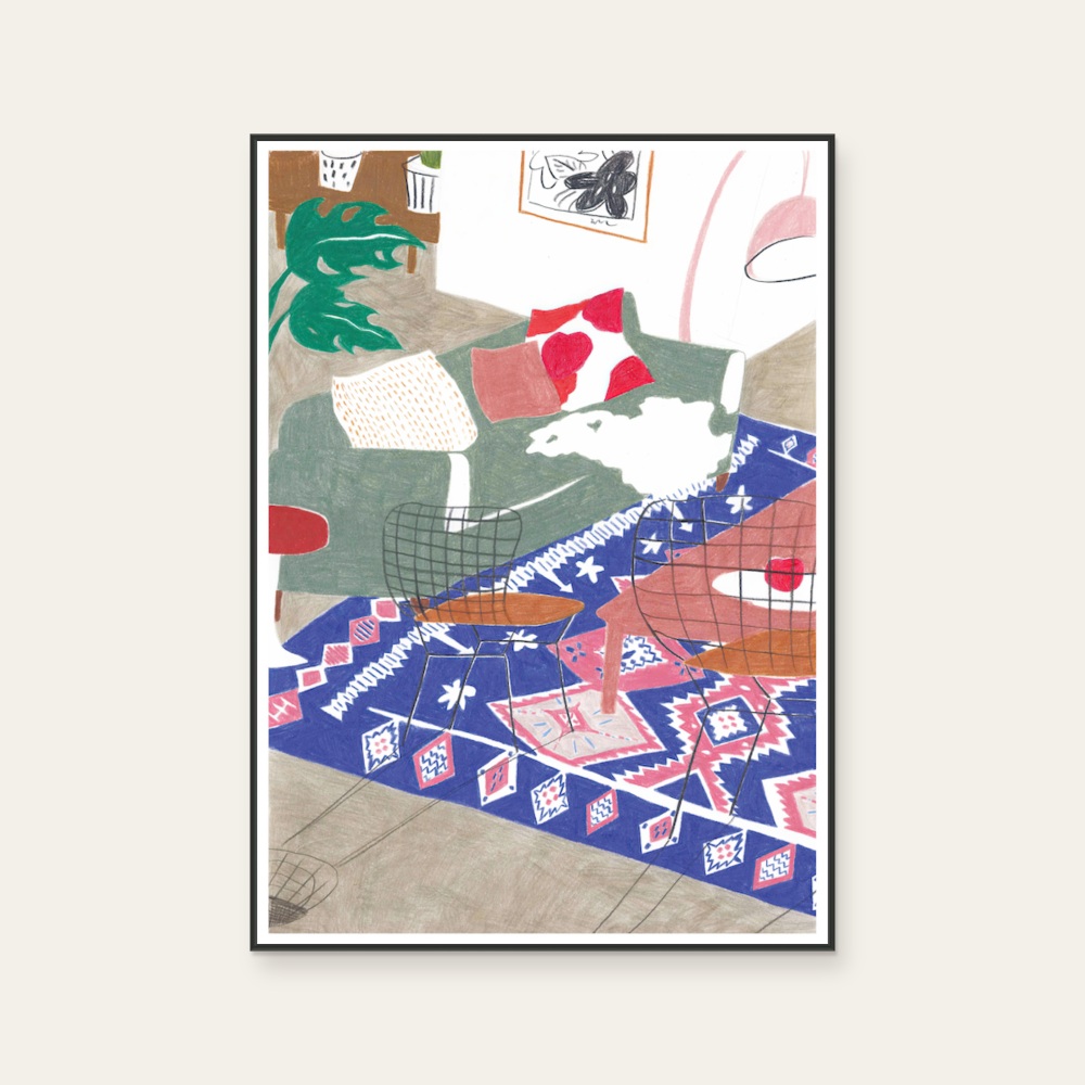 Beryl Wu《Living room fantasy》:多彩色調,花卉植物與靜物題材,直幅藝術掛畫。 封面圖片。