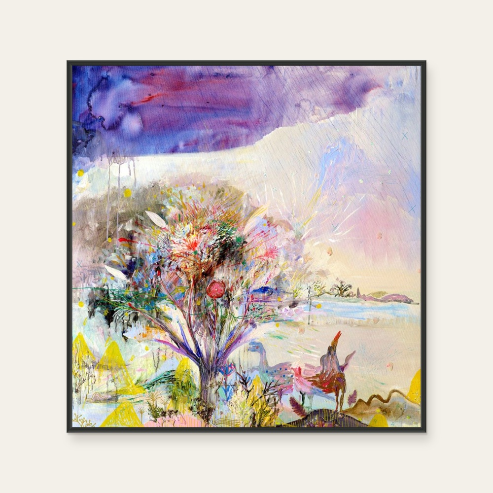 林庭芝《The Tree Of Life》：多彩色調，花卉植物與靜物與塗鴉與潮流題材，方形藝術掛畫。 產品圖片 2。