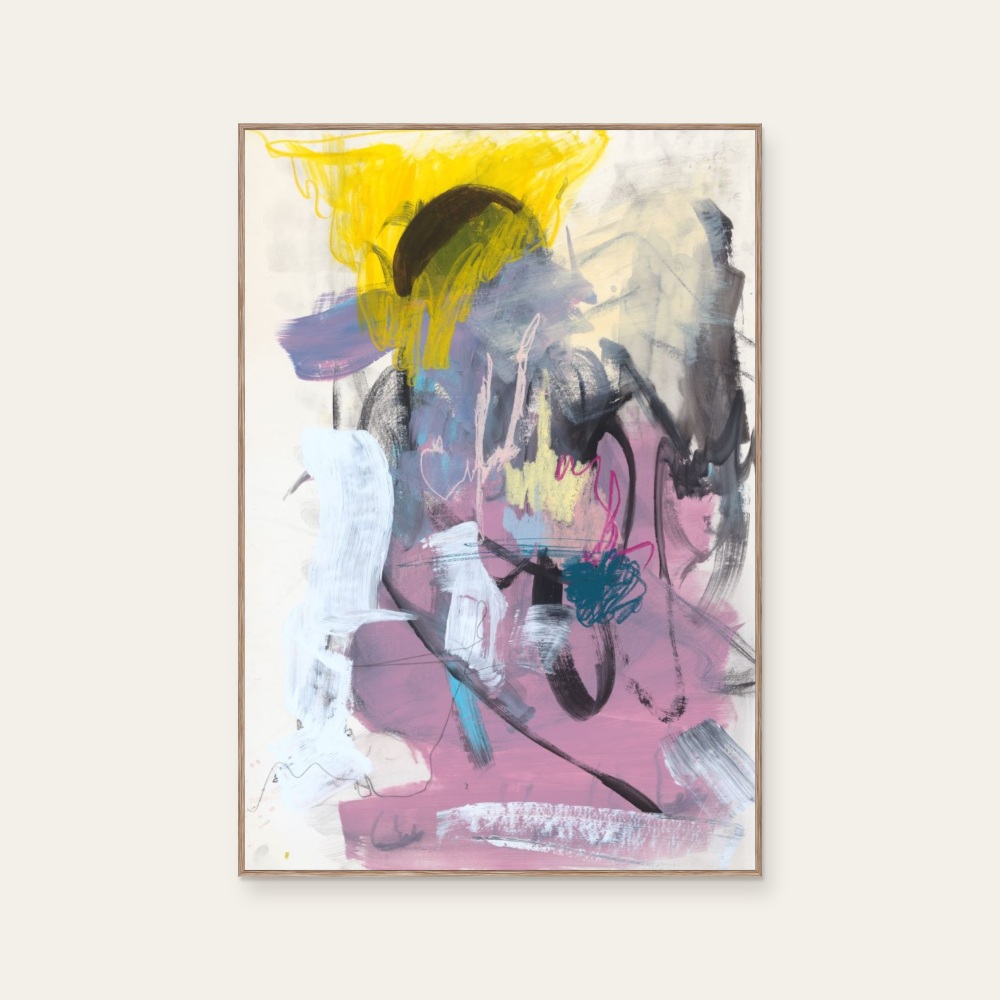 empathy series by Zhou Zhiyi, a vertical art print featuring abstract lines, in multicoloured tones. Product image 2.