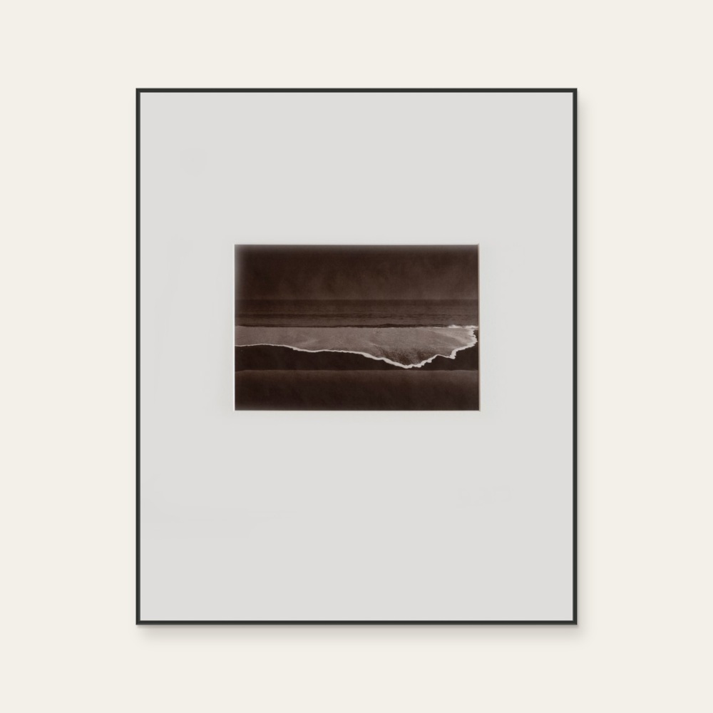 Wave Traces #9 by Kino Koike, a vertical limited-edition artwork featuring natural landscapes and photographic and realistic imagery, in black and white tones.