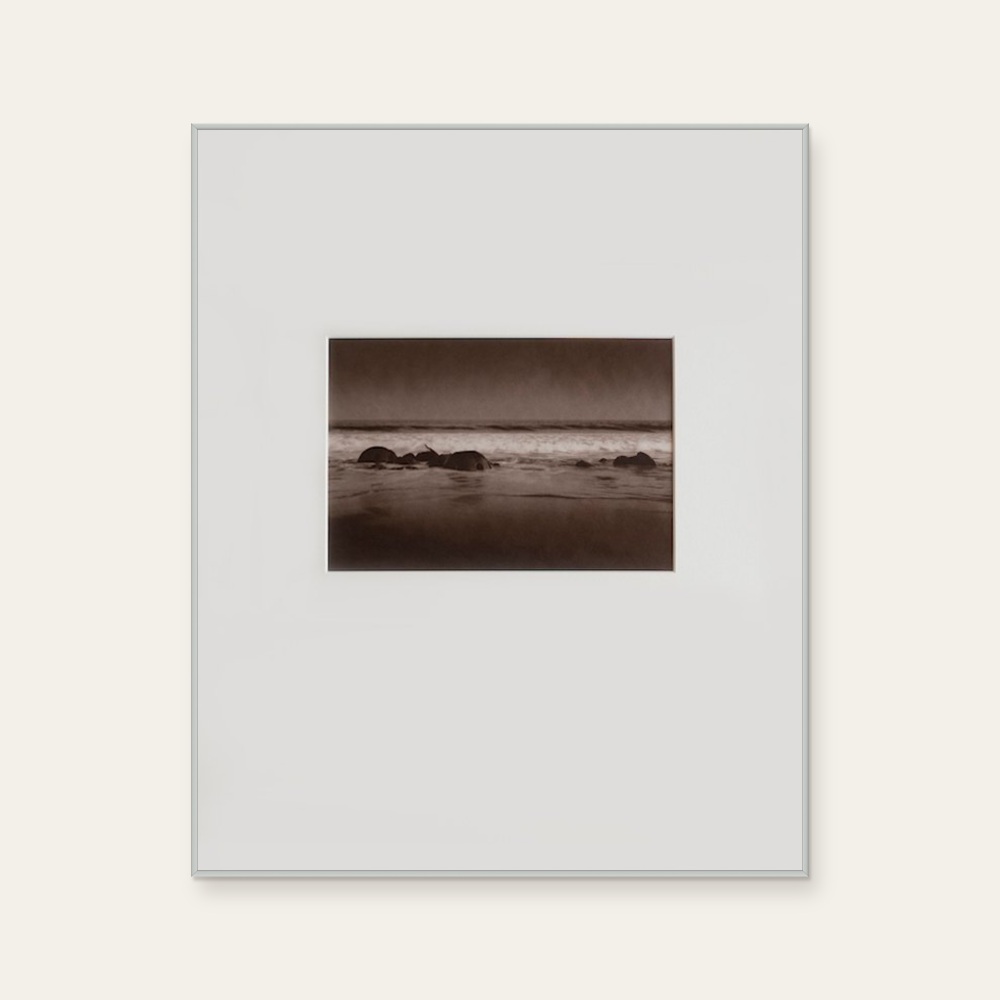 Decaying Slope Block #6 by Kino Koike, a vertical limited-edition artwork featuring natural landscapes and photographic and realistic imagery, in grey tones.