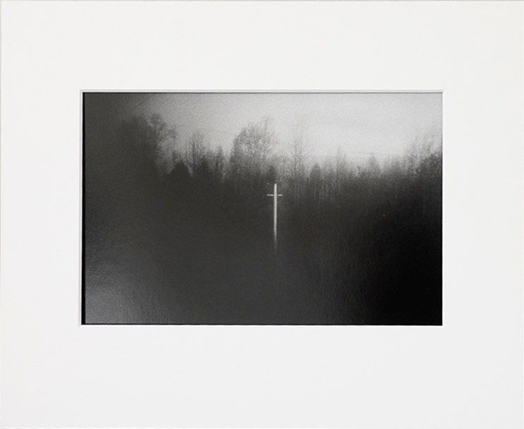 Cross in the Forest #8 by Kino Koike, a horizontal limited-edition artwork featuring natural landscapes and photographic and realistic imagery, in black and white tones. Artwork image.