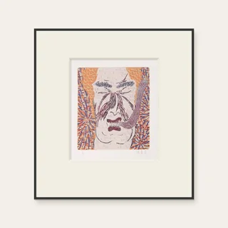 沐冉 Muran《限量版畫 · 沐冉Muran · 泉憩小品(六)》：粉紅與奶茶／棕色調，人物題材，直幅限量作品。 封面圖片。