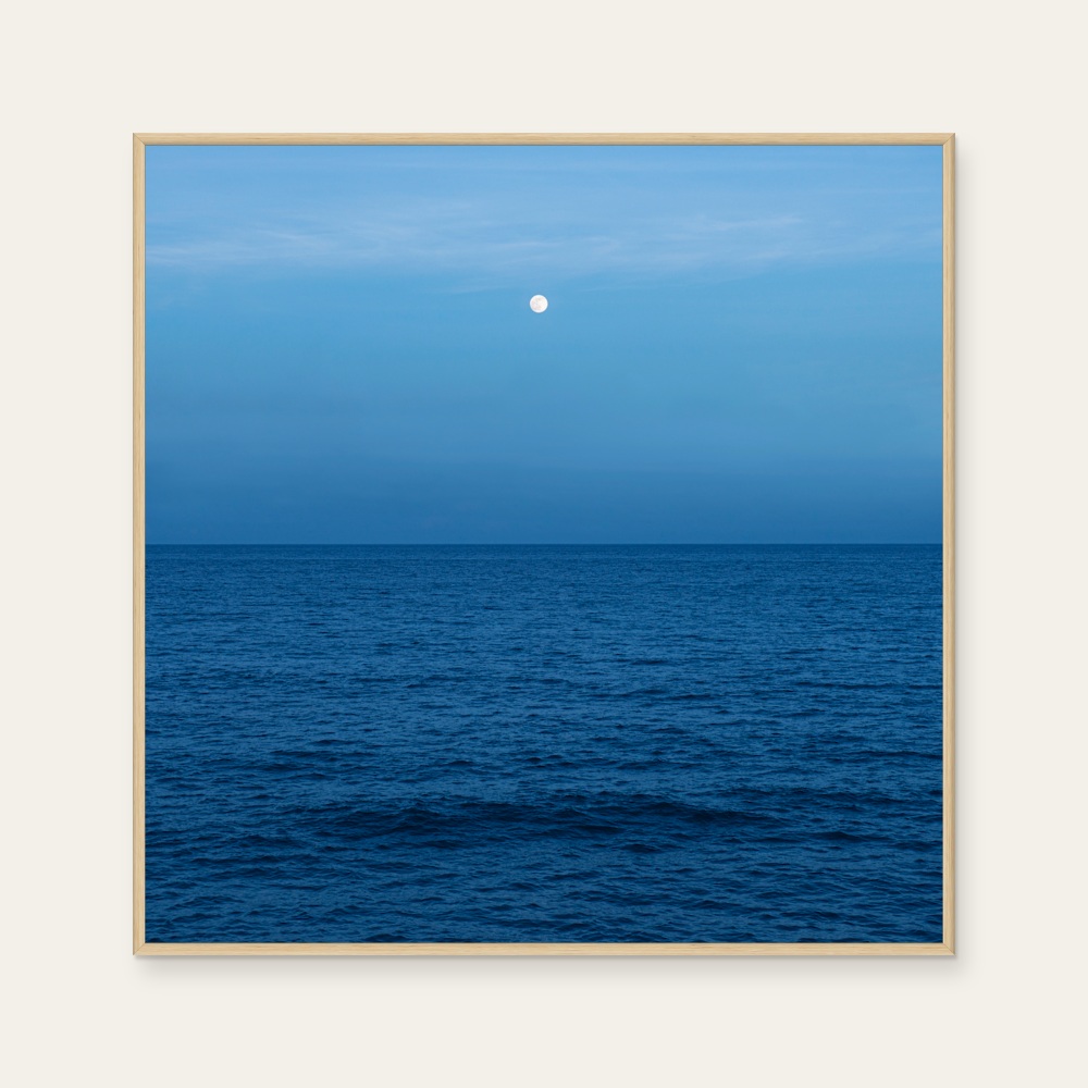 See Sea · The appearance of freedom by aPo, a square art print featuring natural landscapes and photographic and realistic imagery, in blue tones. Product image 2.