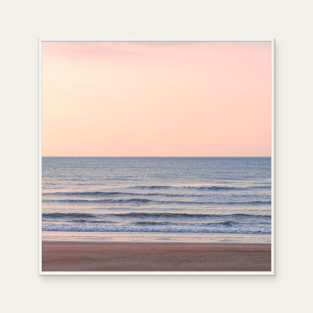 See Sea · Happy moments by aPo, a square art print featuring natural landscapes and photographic and realistic imagery, in pink and blue tones. Product image 2.
