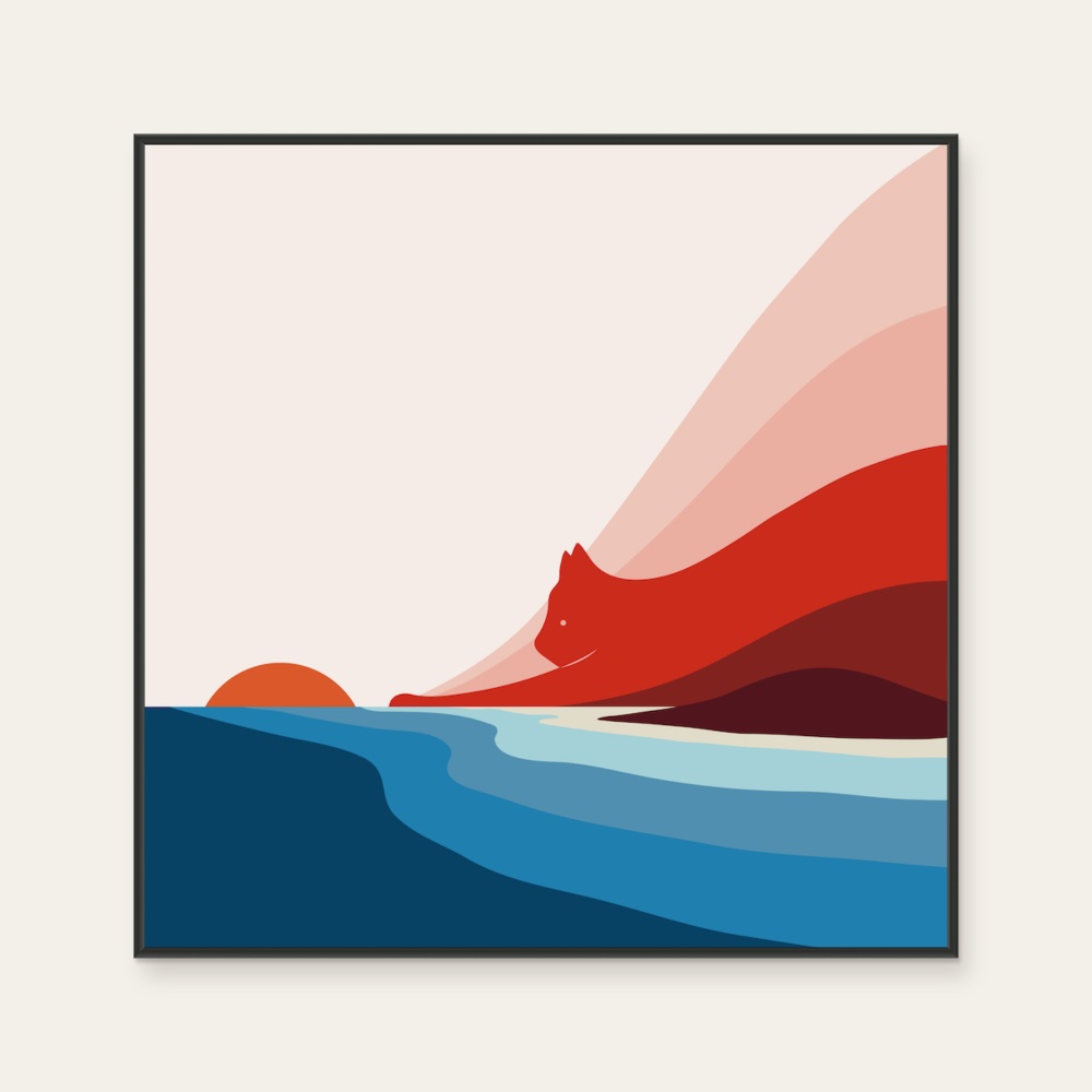 ilovedoodles|貓咪地景6-貓抓夕陽 — 照片 1